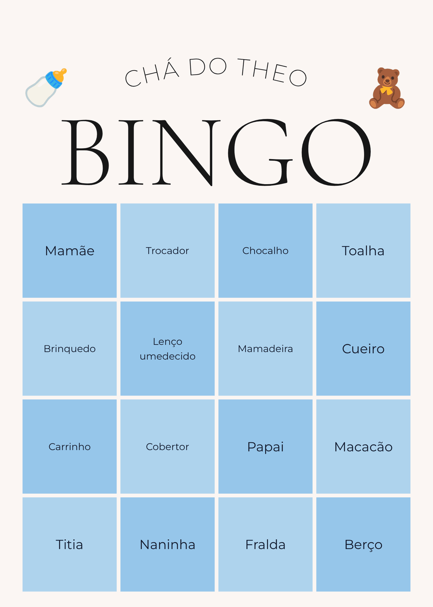 Exemplo de cartela de bingo 4